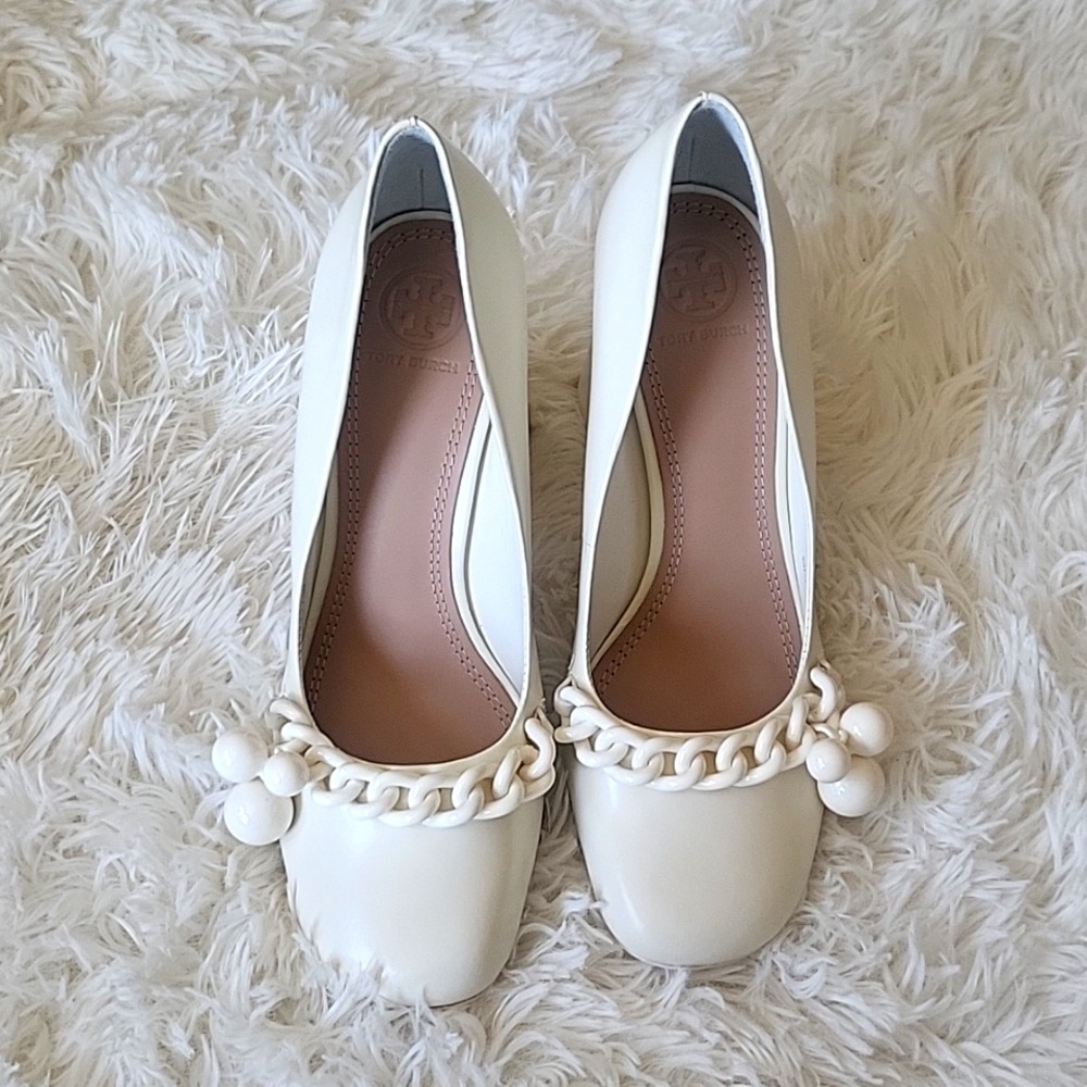 Tory Burch Addison 95mm Pump Ivory Heels